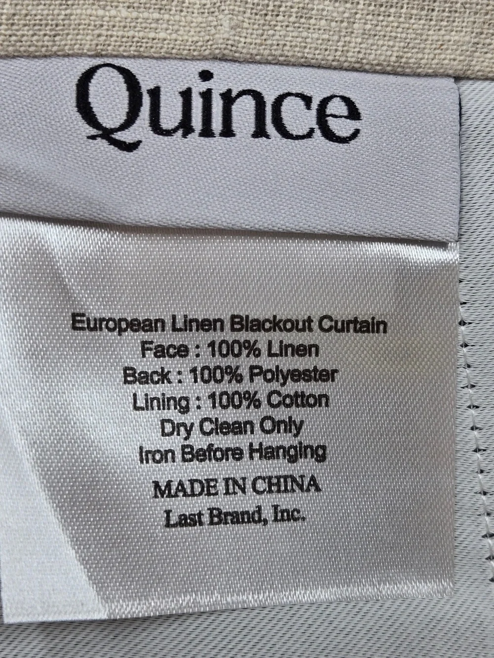 NWT QUINCE Set Of 2 48x96 European Linen True Blackout Curtains Flax 9998
